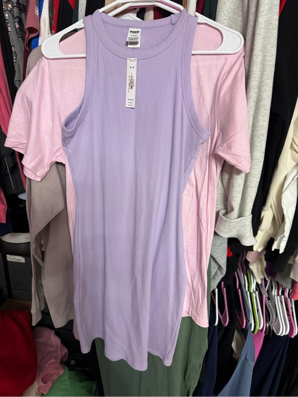 PINK Victoria's Secret Lilac Ribbed Tank Dress